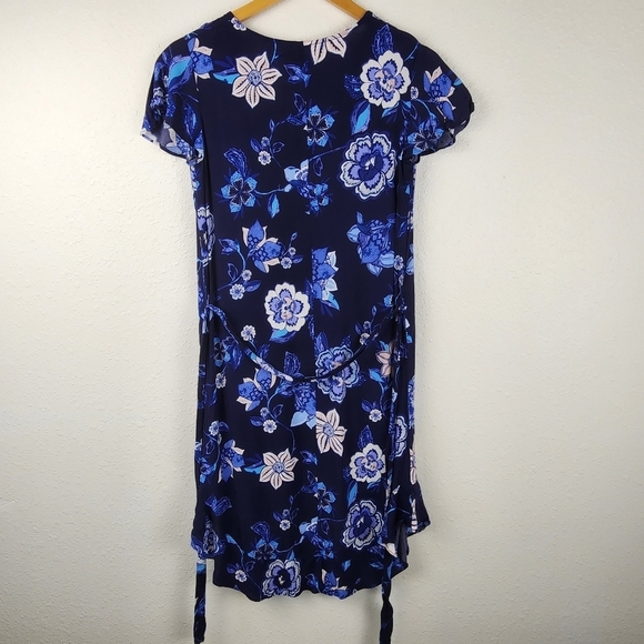 Gap Flutter Sleeve V-Neck Blue Floral Sundress Size XS - Picture 4 of 6